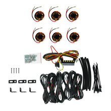 Load image into Gallery viewer, KC HiLiTES Cyclone V2 LED 6-Light Universal Rock Light Kit - Amber Flood Beams