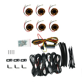 KC HiLiTES Cyclone V2 LED 6-Light Universal Rock Light Kit - Amber Flood Beams