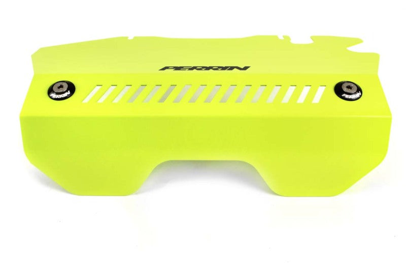 Perrin Performance Neon Yellow Pulley Cover for 2015-2021 Subaru WRX - Part No. PSP-ENG-152NY