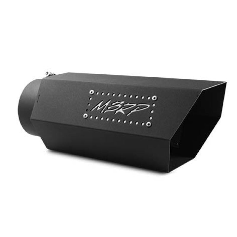 MBRP Universal Hex Exhaust Tip - 5 Inch Inlet, 16 Inch Length, Black Coated with Logo
