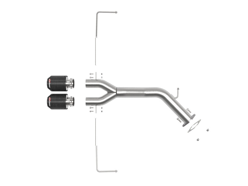 aFe Takeda 3-Inch to 2-1/2-Inch 304 Stainless Steel Axle-Back Exhaust with Carbon Fiber Tips for Hyundai Veloster (2019-2021)