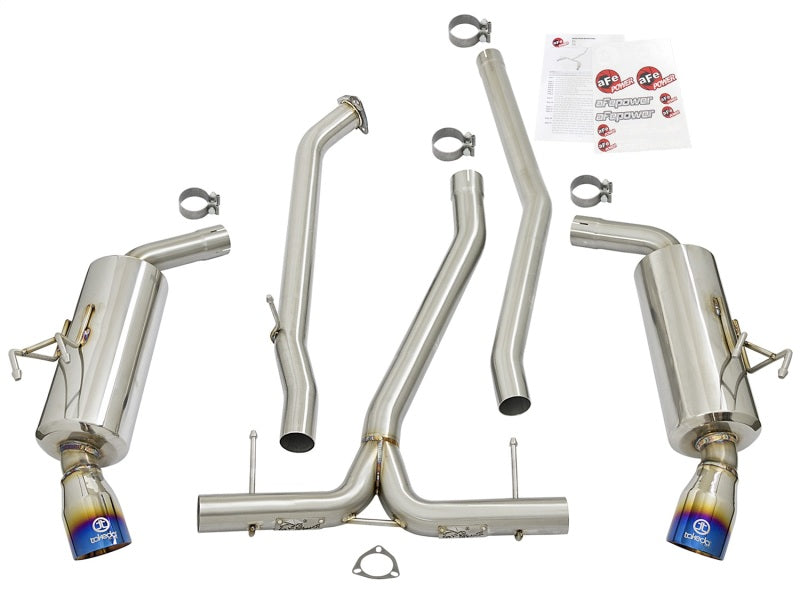 aFe POWER Takeda Dual Cat-Back Exhaust System for Honda Civic Sedan 2016-2018 with Blue Flame Tips