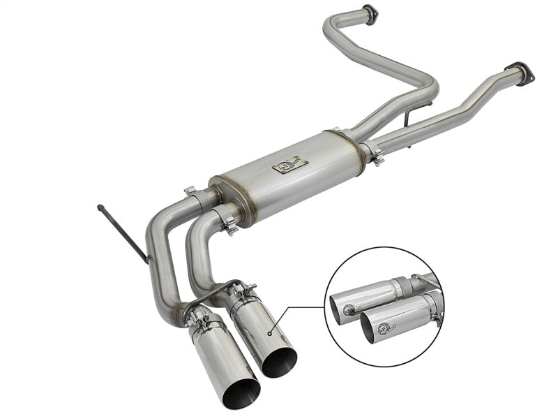 aFe Rebel Series 3-inch Stainless Steel Cat-Back Exhaust System with Polished Tips for 2004-2015 Nissan Titan V8 5.6L