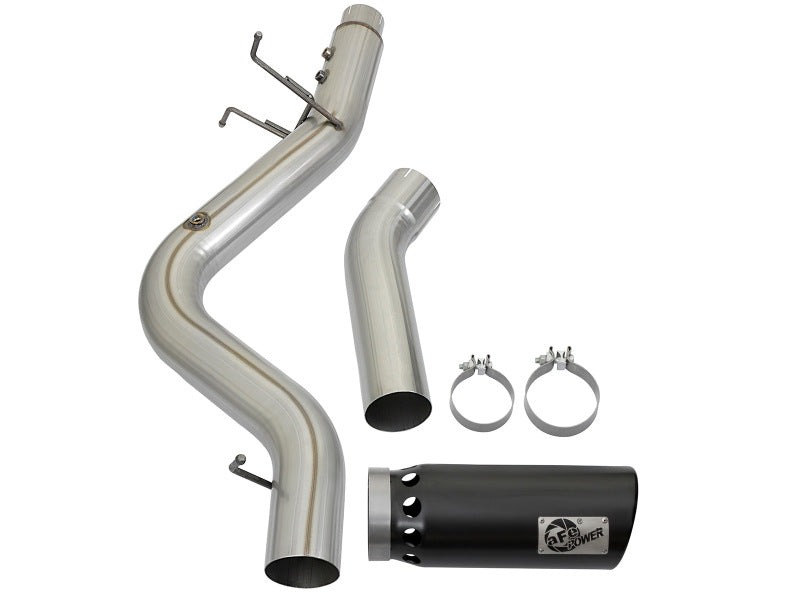 aFe Large Bore HD 5-inch 409 Stainless Steel DPF-Back Exhaust System with Black Tip for 2017 GM Duramax V8-6.6L (L5P) Diesel Trucks