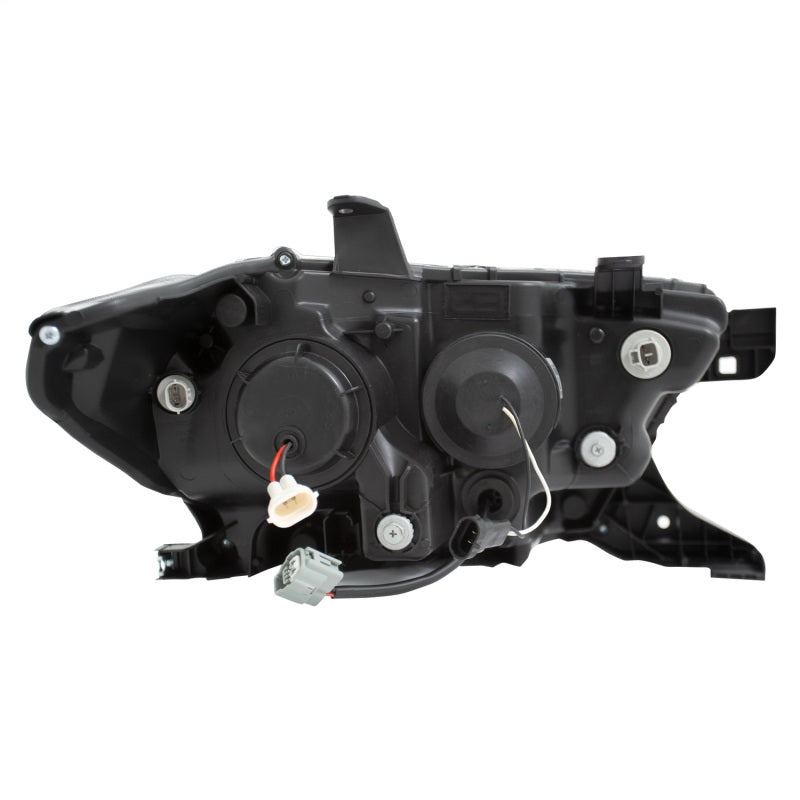 ANZO 2016-2017 Toyota Tacoma Projector Headlights with Plank Style Switchback in Black and Amber with DRL