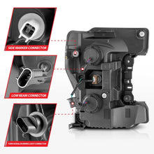 Load image into Gallery viewer, ANZO 17-19 Ford F-250/350/450 Super Duty LED Projector Headlights with Light Bar, Switchback, Black Housing, Clear Lens - Pair