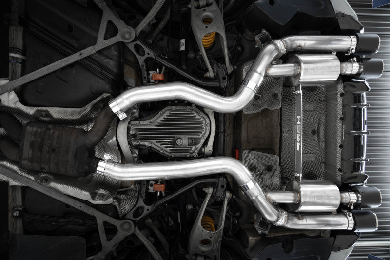 MBRP Armor Pro Series 3-Inch T304 Stainless Steel Resonator-Back Exhaust System with Quad Carbon Fiber Tips for BMW M2 (2019-2021)
