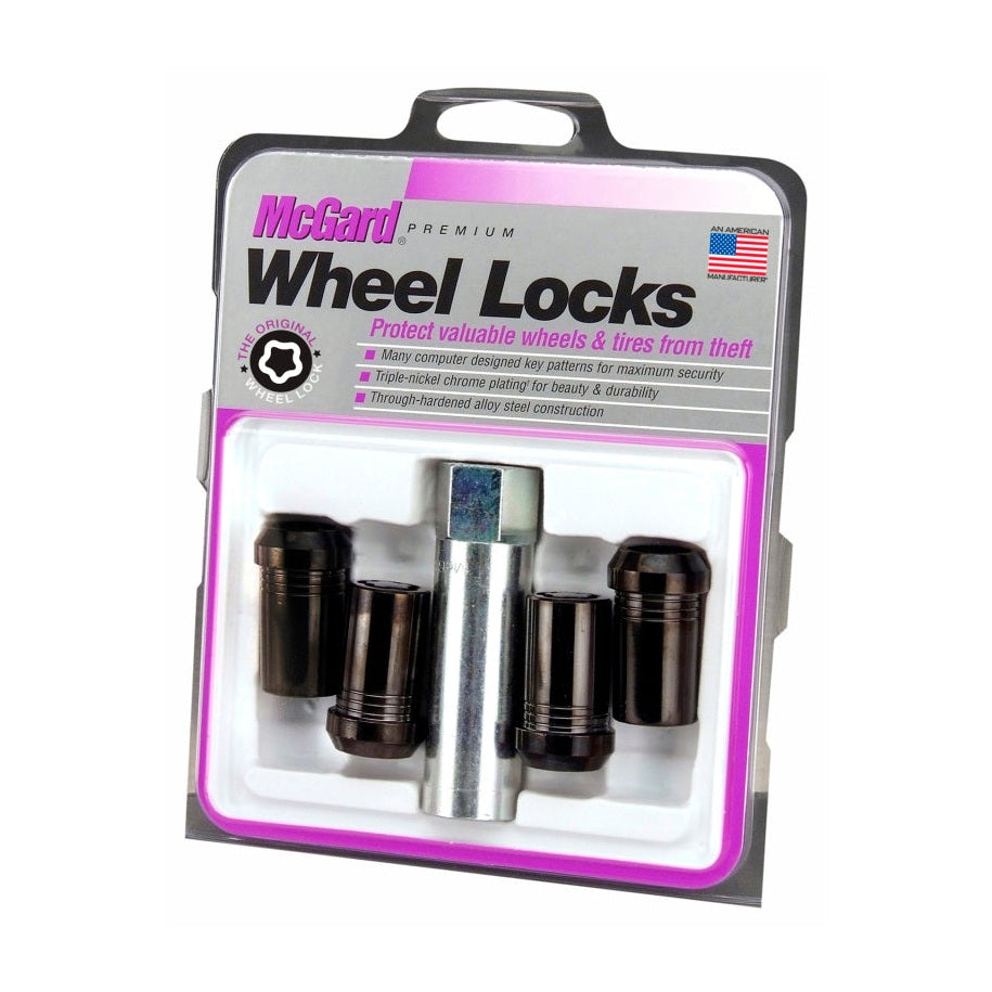 McGard Black Tuner Style Cone Seat Wheel Lock Set M14 x 1.5 Thread - 4 Pack