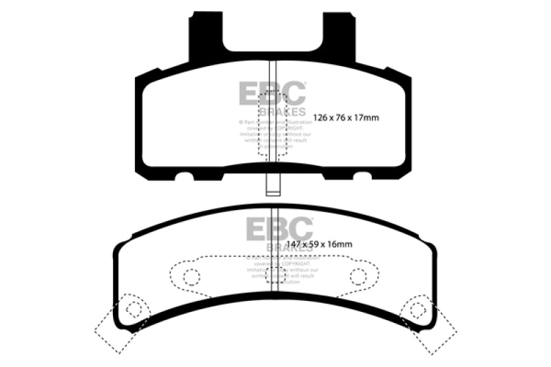 EBC Yellowstuff Brake Pads for Street and Track Use - Part Number EBCDP41273R