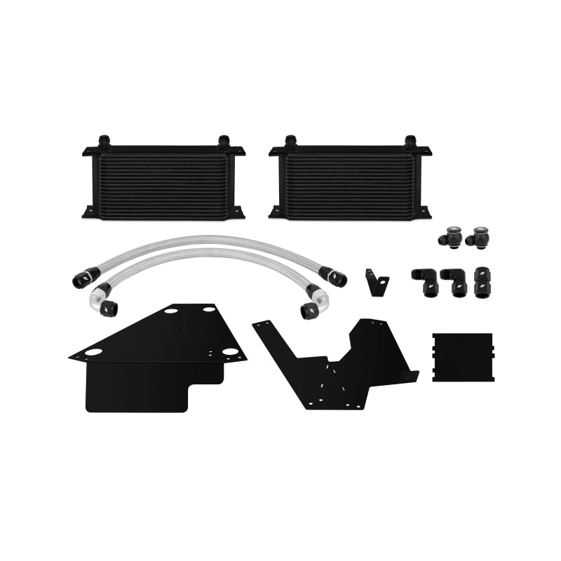 Mishimoto 08+ Mitsubishi Evolution X Black Oil Cooler Kit - Dual V-Mounted Oil Coolers for Optimal Performance