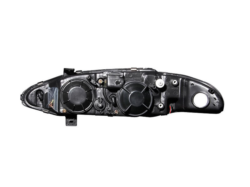 ANZO 1997-1999 Mitsubishi Eclipse Projector Headlights with Halo, Black G2 Housing