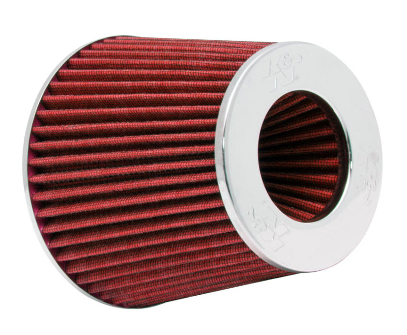 K&N Engineering Universal Air Filter Chrome Round Tapered - 4-inch Flange ID, Red