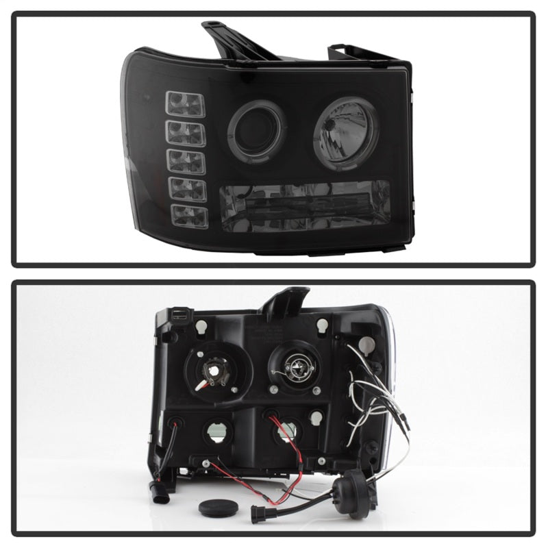 Spyder GMC Sierra 1500/2500 2007-2013 Projector Headlights with LED Halo by Spyder Part #PRO-YD-GS07-HL-BSM