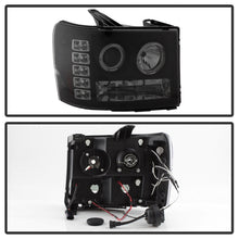 Load image into Gallery viewer, Spyder GMC Sierra 1500/2500 2007-2013 Projector Headlights with LED Halo by Spyder Part #PRO-YD-GS07-HL-BSM