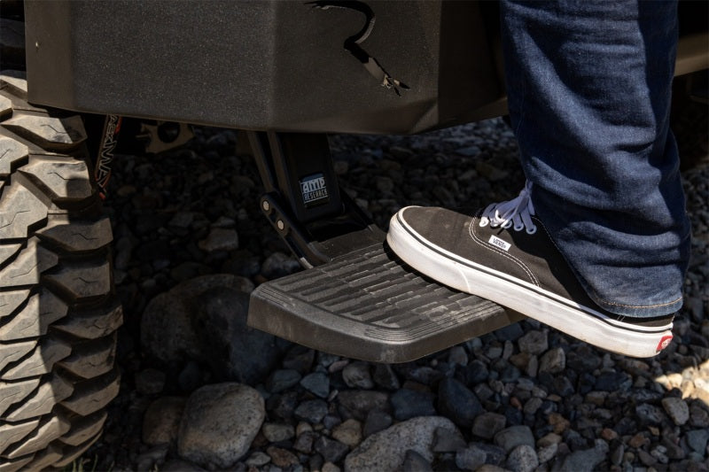 AMP Research BedStep for 2018-2019 Jeep Wrangler JL - Black Retractable Rear Bumper Access Step
