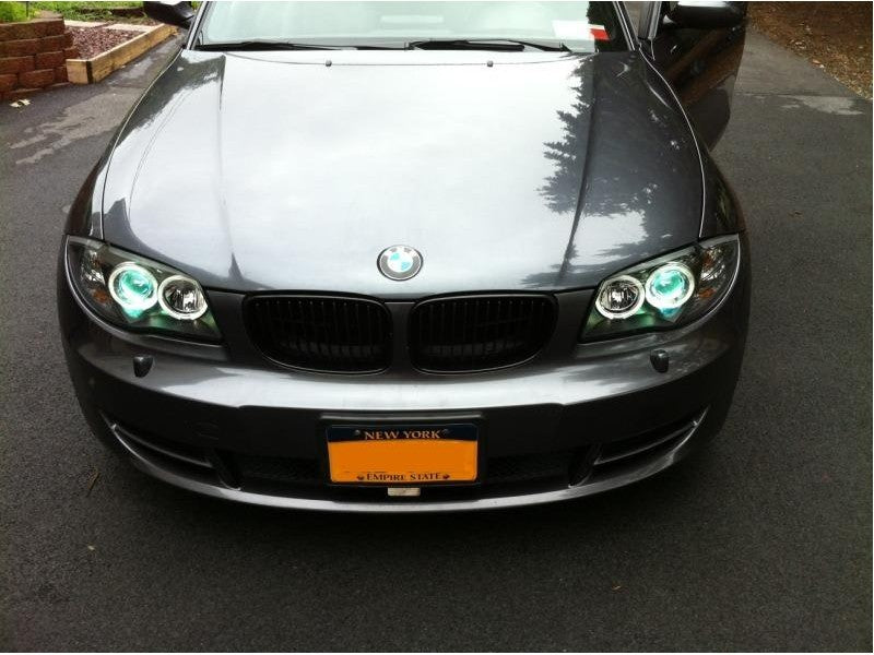 Spyder BMW E87 1-Series 2008-2011 Projector Headlights with LED Halo in Black - Part Number: spy5008985
