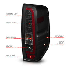 Load image into Gallery viewer, ANZO 2005-2021 Nissan Frontier LED Tail Light Assembly with Black Housing and Smoke Lens