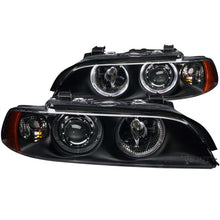 Load image into Gallery viewer, ANZO 1997-2001 BMW 5 Series Projector Headlights with Halo, Black Housing, Clear Lens - Pair