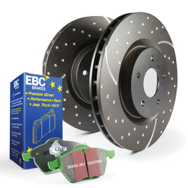 EBC S3KF1254 Brake Kit for 2005-2006 Honda CR-V * Greenstuff Pads and GD Slotted Rotors