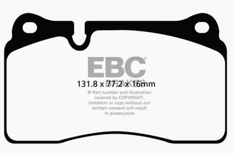 EBC Brakes Redstuff Ceramic Low Dust Brake Pads for Audi TT RS Quattro (2012-2013)