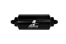 Load image into Gallery viewer, Aeromotive AN-06 In-Line Fuel Filter with 10 Micron Microglass Element - Bright Dip Black Finish
