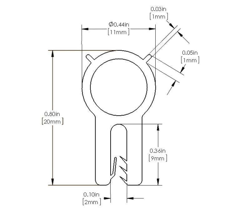 aFe MagnumFORCE Replacement Trim Seal Kit (1/16 inch x 7/16 inch) x 36 inches for Cold Air Intake Systems