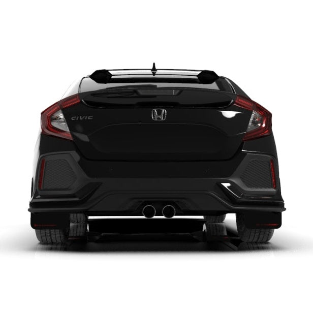 Rally Armor 17-19 Honda Civic UR Mud Flaps with Red Logo - Premium Urethane, No Drilling Needed