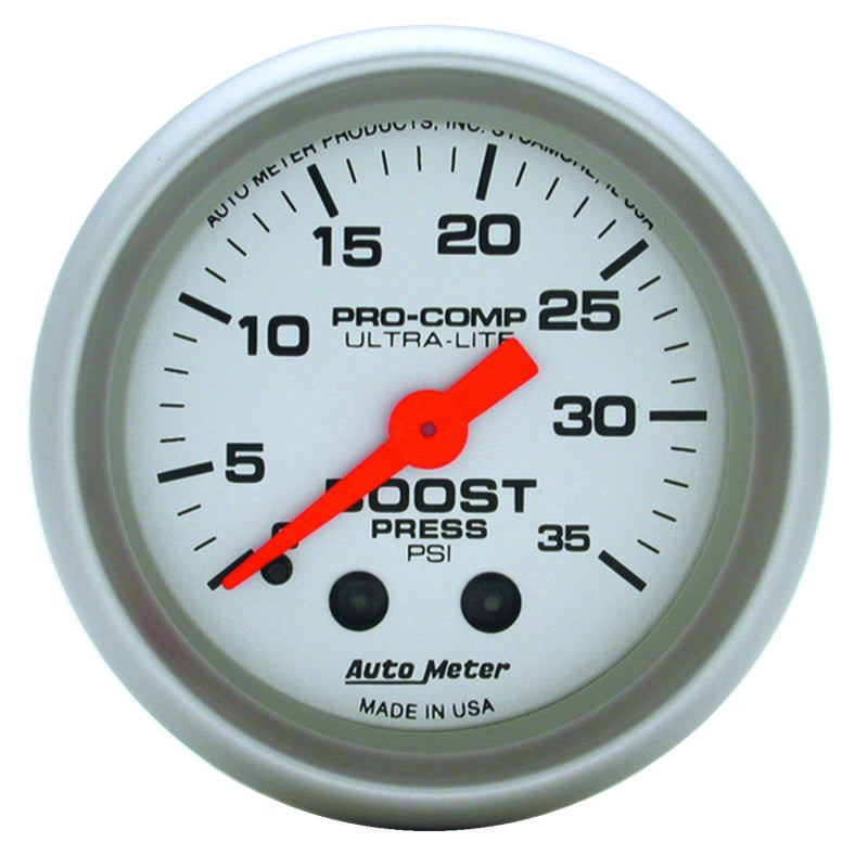 AutoMeter Ultra-Lite 52mm 35 PSI Mechanical Boost Gauge for Automotive Performance