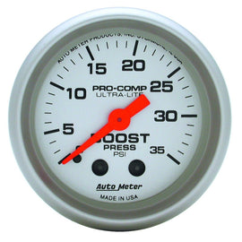 AutoMeter Ultra-Lite 52mm 35 PSI Mechanical Boost Gauge for Automotive Performance