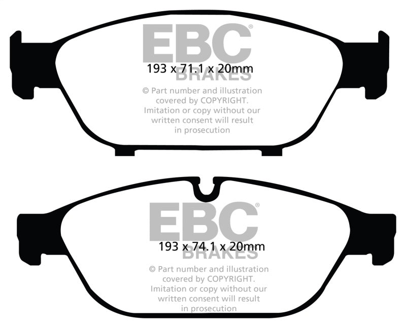 EBC Yellowstuff Front Brake Pads for Audi A6 Quattro - Part Number EBCDP42086R