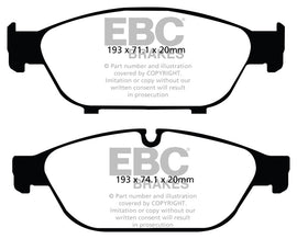 EBC Yellowstuff Front Brake Pads for Audi A6 Quattro - Part Number EBCDP42086R