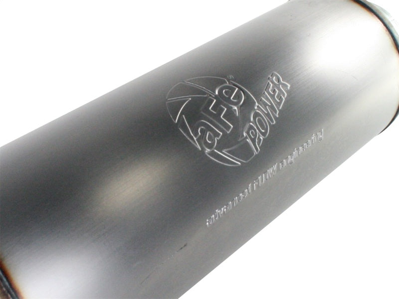 aFe MachForce XP 409 Stainless Steel Performance Muffler - 5 Inch Inlet & Outlet, 30 Inch Length, 8 Inch Diameter