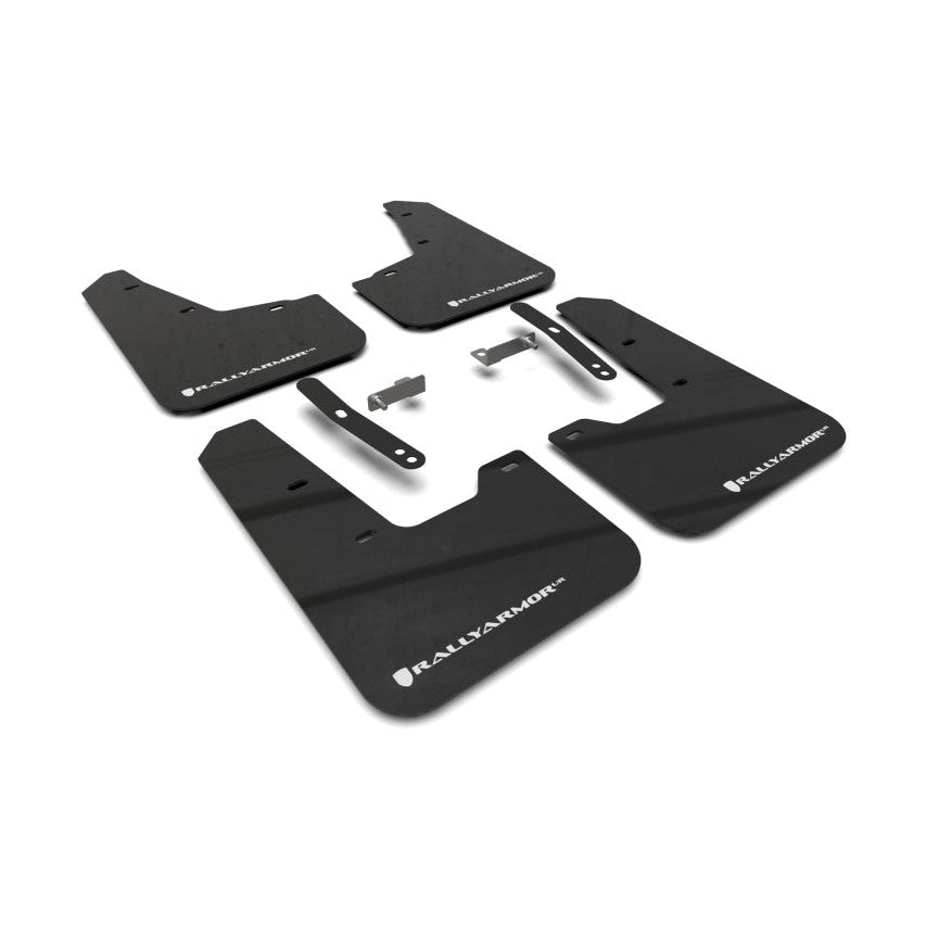 Rally Armor UR Mud Flaps for Kia Niro 2023-2024, Black with White Logo – Heavy-Duty Polyurethane Protection