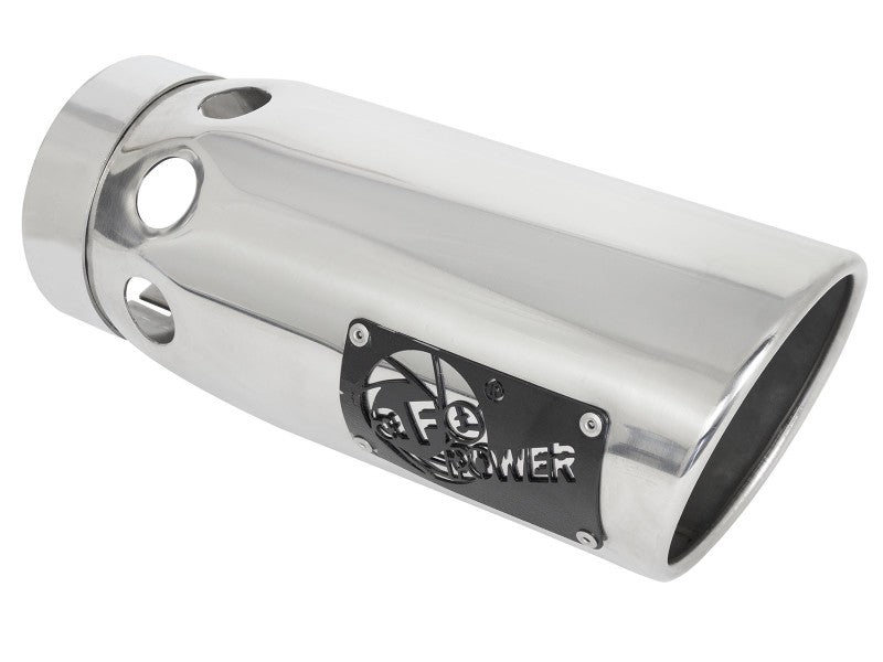 aFe Large Bore-HD 5-Inch Stainless Steel DPF-Back Exhaust System with Polished Tip for GM 6.6L Diesels