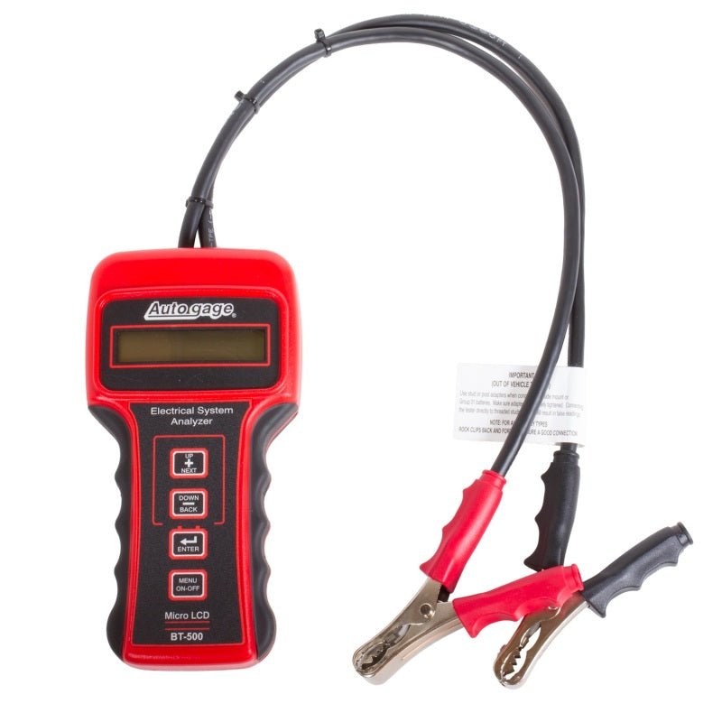 AutoMeter ATMBT-500 Battery Tester for 6V, 12V, and 24V Automotive Batteries