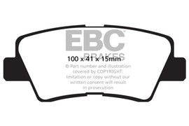 EBC DP32031C Redstuff Ceramic Rear Brake Pads for 2009-2011 Hyundai Azera and 2009-2010 Hyundai Sonata