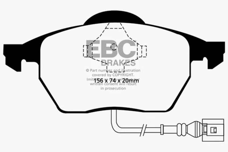 EBC Yellowstuff Front Brake Pads for Volkswagen Golf, Jetta, Beetle and Audi TT * High-Performance Street and Track Use