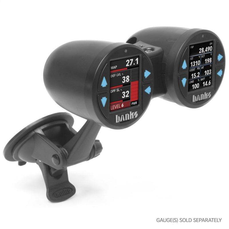 Banks Power Dual Gauge Pod Suction Mount for iDash 1.8 and 52mm Gauges