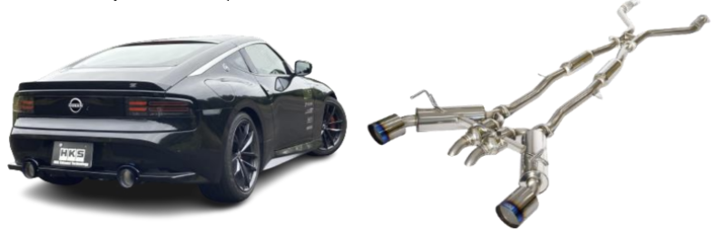 HKS Full Dual Muffler for Nissan RZ34 with VR30DDTT Engine