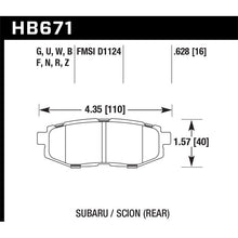 Load image into Gallery viewer, Hawk Performance - 13-16 Scion FR-S 2.0L Rear ER-1 Brake Pads - HB671D.628