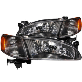 ANZO 1998-2000 Toyota Corolla Crystal Headlights with Black Housing and Clear Lenses