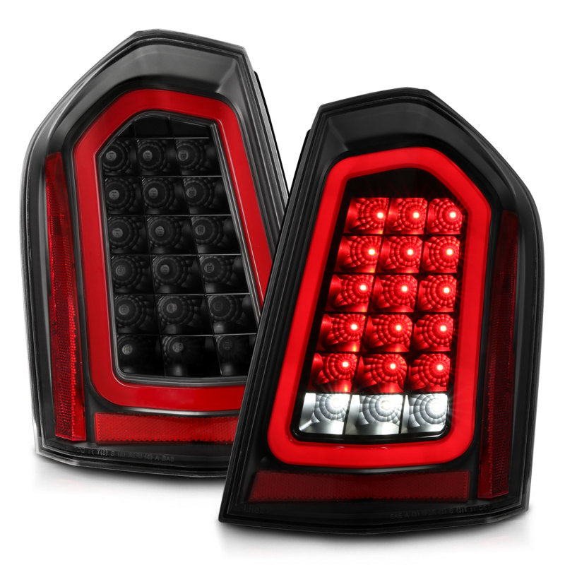 ANZO 11-14 Chrysler 300 LED Taillights with Black Sequential Lens – Pair