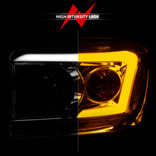 Load image into Gallery viewer, ANZO 06-09 Dodge Ram Headlights with Chrome Housing and Clear Lens – Switchback Light Bars, Pair