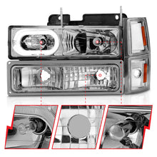 Load image into Gallery viewer, ANZO 88-98 Chevrolet C1500 Crystal Headlight Set with Halo and Signal Lights