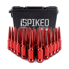 Load image into Gallery viewer, Mishimoto Steel Spiked Lug Nuts M14 x 1.5, 32-Piece Set in Red