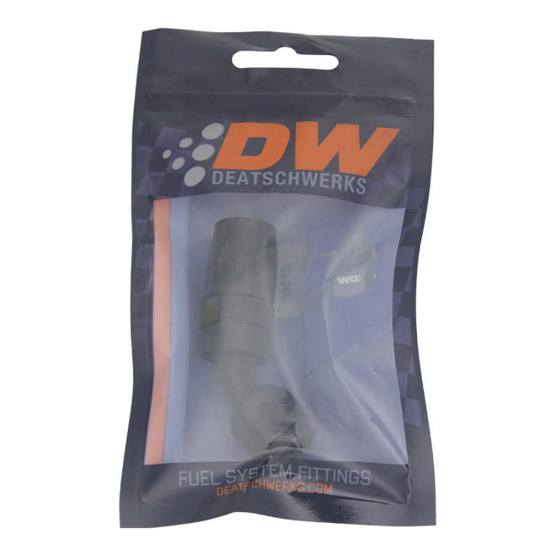 DeatschWerks 6AN Female Swivel 45-Degree Hose End CPE in Anodized Matte Black