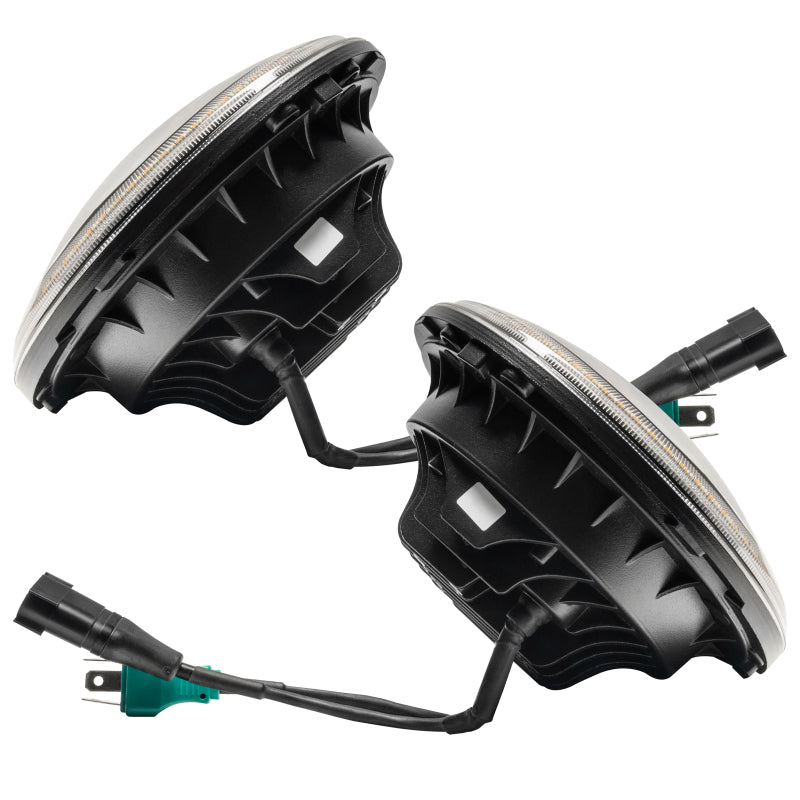 Oracle Lighting Jeep Wrangler JK Switchback LED Halo Headlights with Amber/White Integrated Turn Signal - Part #orl5769-123