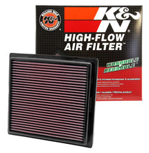 Load image into Gallery viewer, K&amp;N Engineering Part 33-2457 High-Flow Reusable Air Filter for Jeep Grand Cherokee, Dodge Charger, Durango, and Challenger