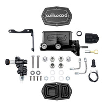 Load image into Gallery viewer, Wilwood Mopar Compact Tandem Master Cylinder Kit with Combination Valve and Pushrod, 15/16 Inch Bore - Black