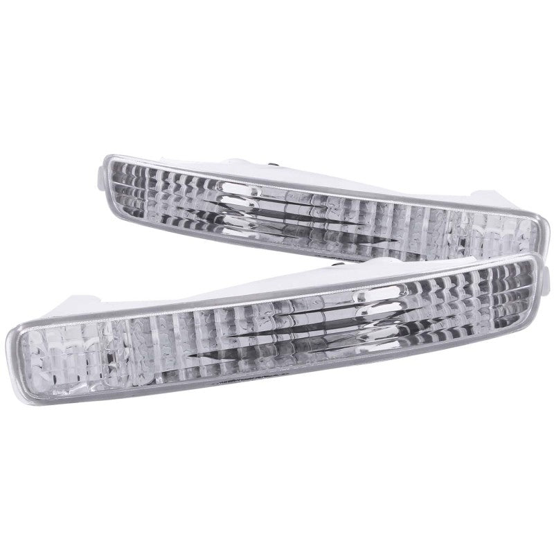 ANZO 1996-1997 Honda Accord Euro Parking Lights with Chrome Housing and Clear Lens
